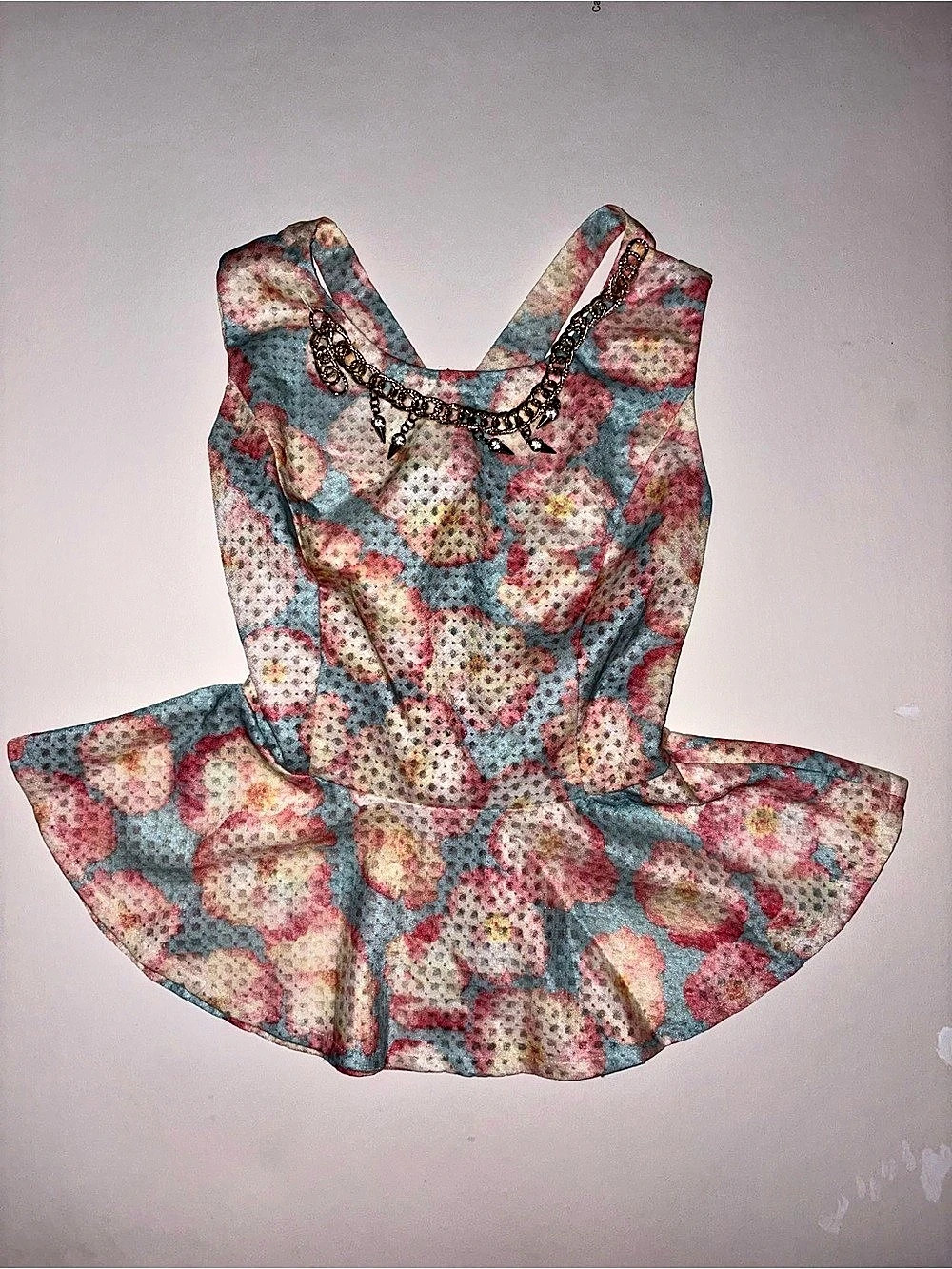 Floral Y2K Ruffle Top 🌸 sized M fits like XS